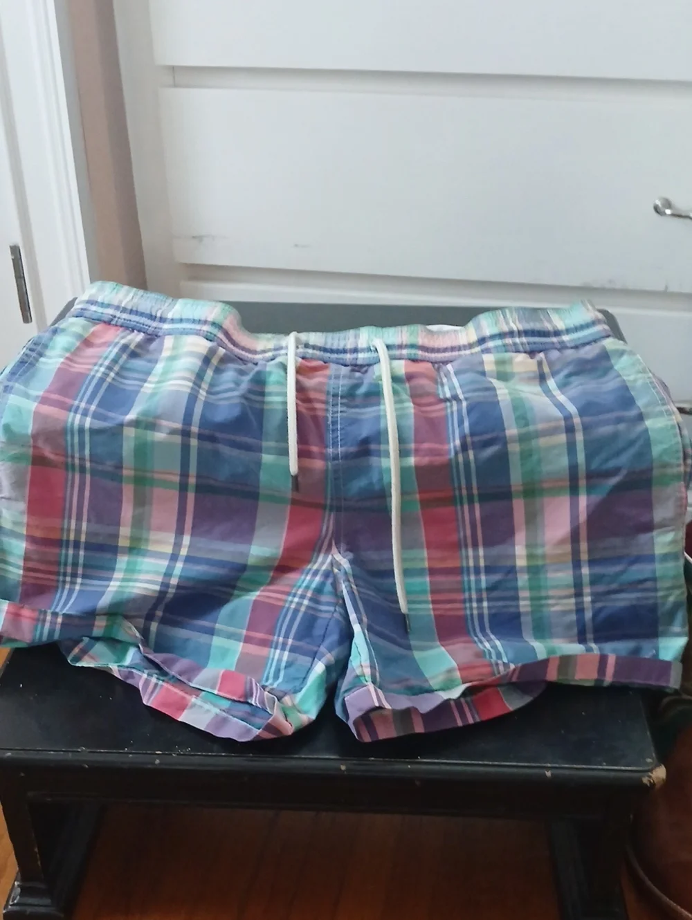 Ralph Lauren Multicolor Plaid Drawstring Swim  Shorts